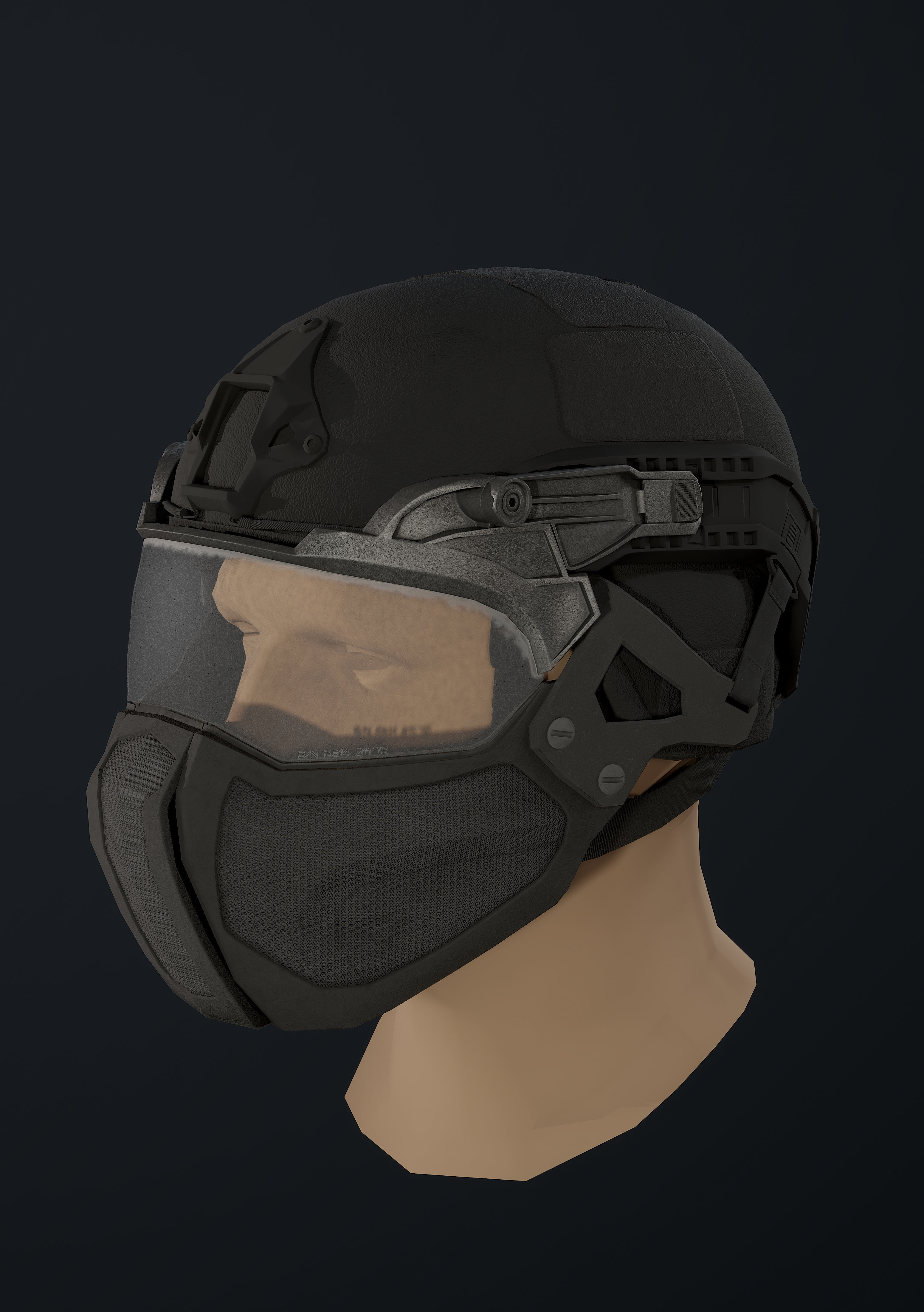 Light visor Low-poly 3D model_2