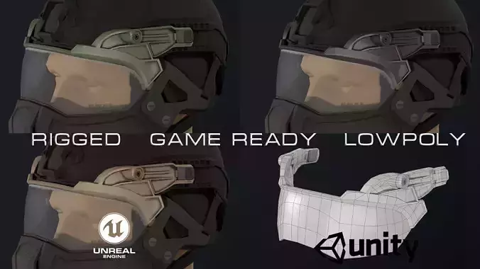Light visor Low-poly 3D model