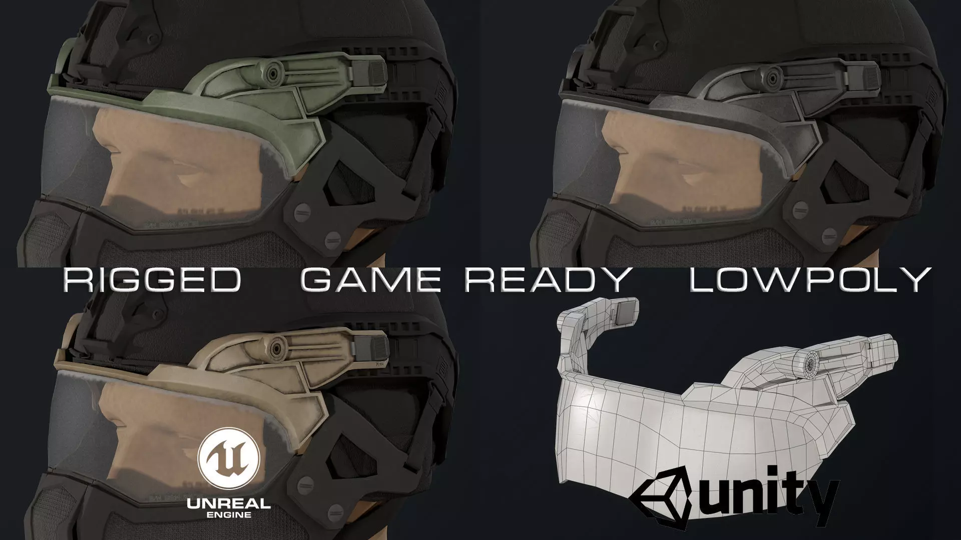 Light visor Low-poly 3D model_0