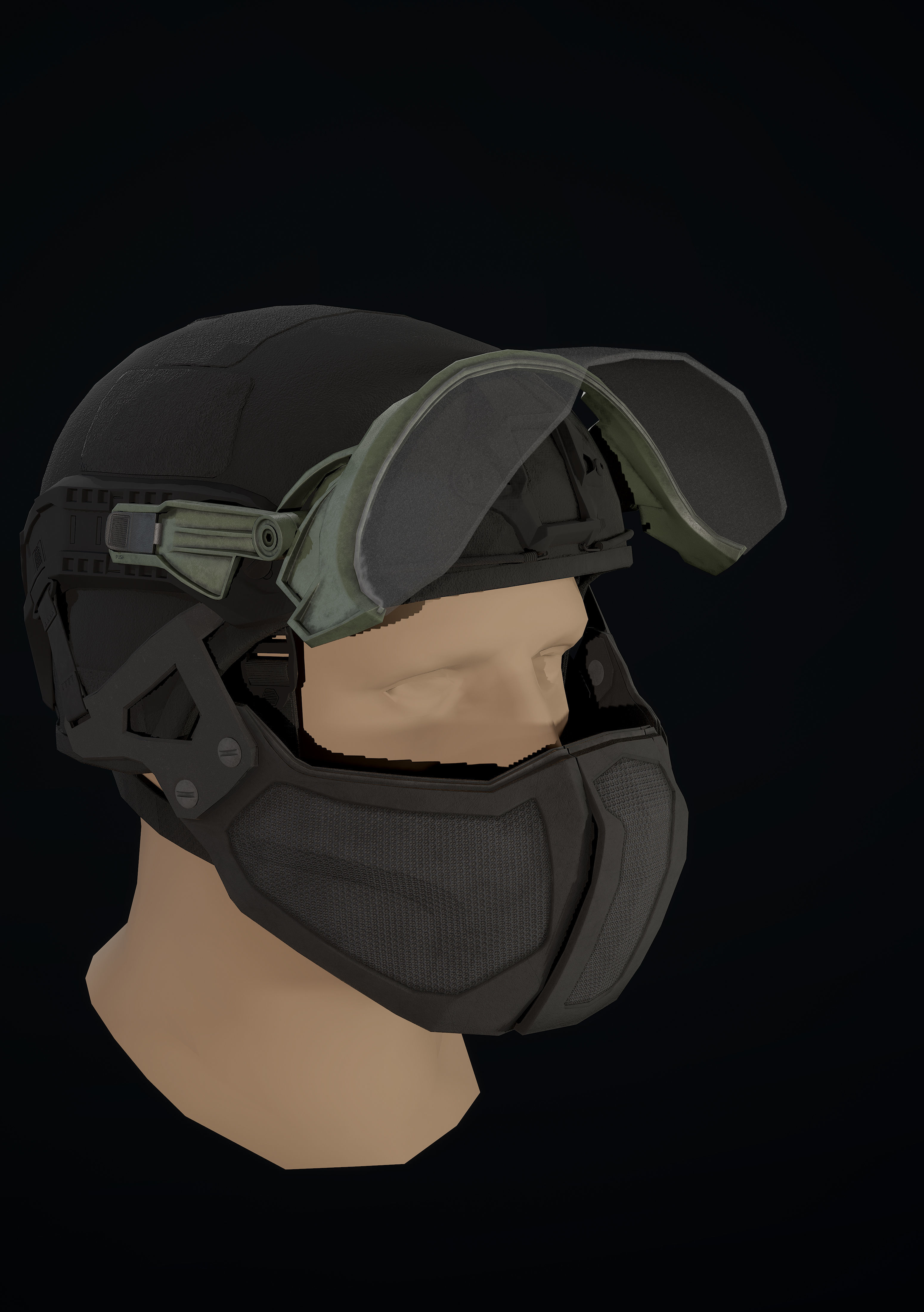 Light visor Low-poly 3D model_7