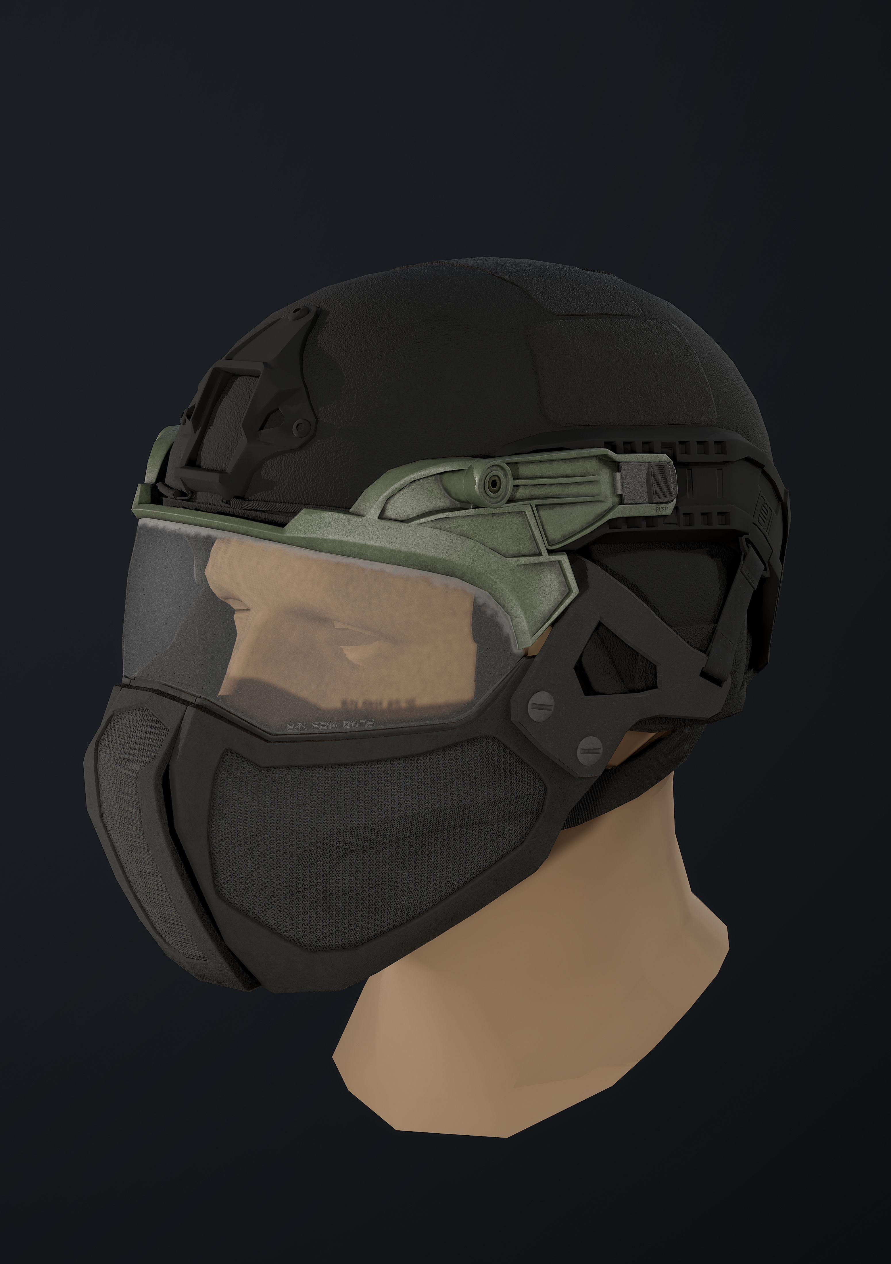 Light visor Low-poly 3D model_1