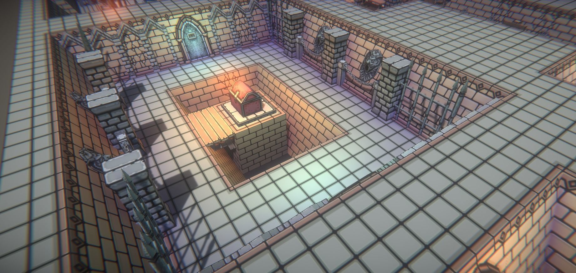 EnviroKit - THE GOTHIC TEMPLE - Retro Lowpoly Low-poly 3D model_6