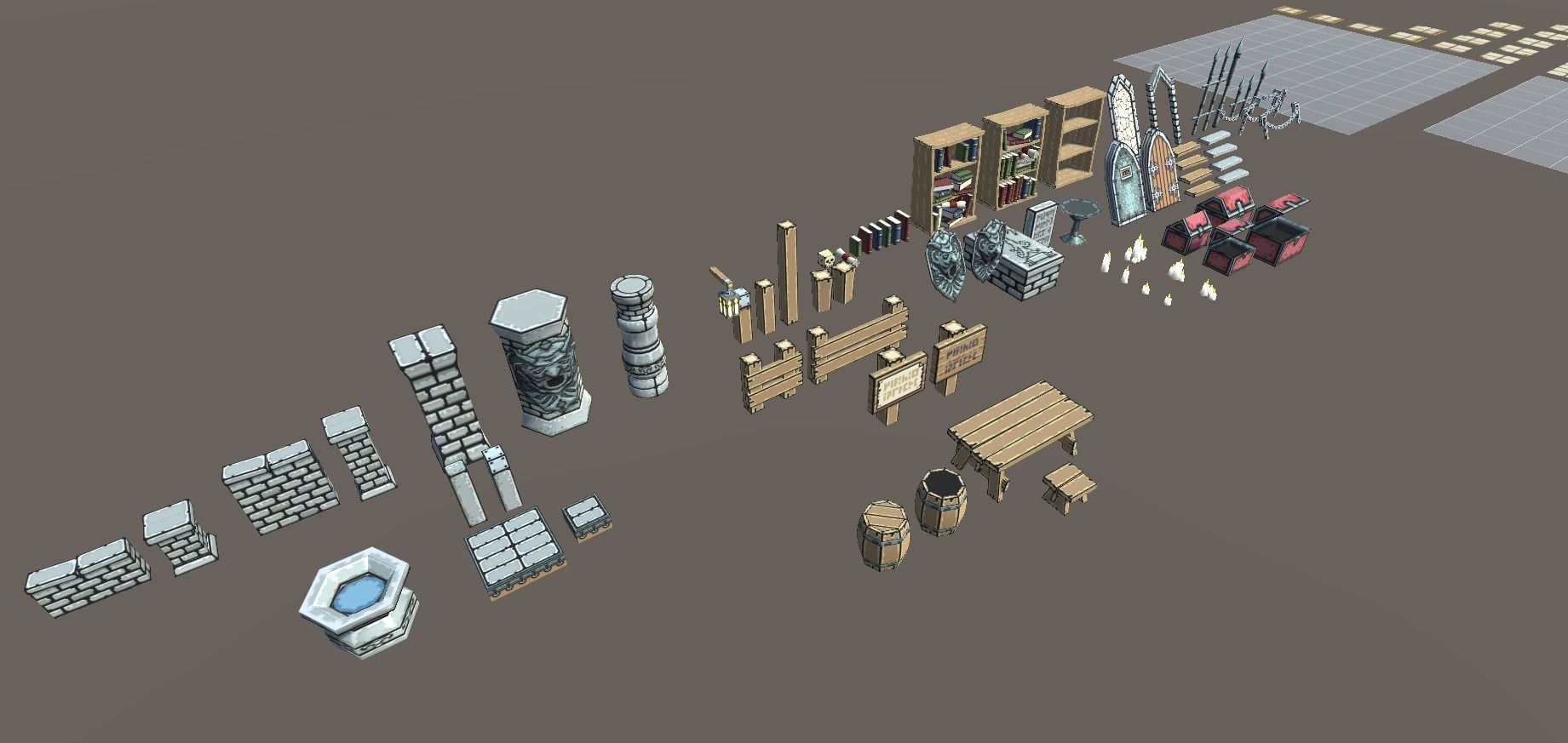 EnviroKit - THE GOTHIC TEMPLE - Retro Lowpoly Low-poly 3D model_3