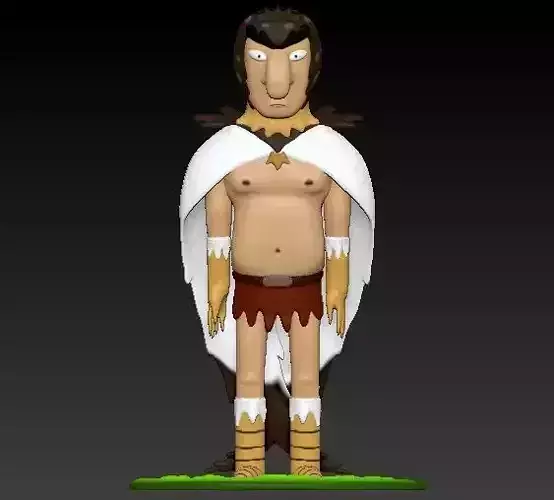 Birdperson man in costume on grass 3D print model