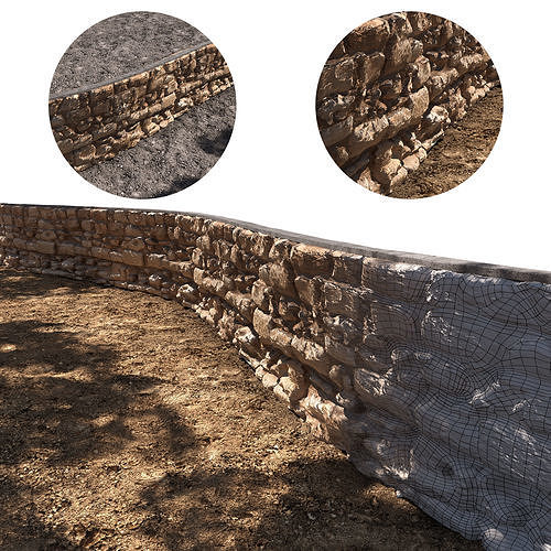 Retaining wall Free 3D model