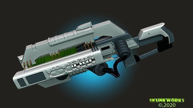 Railgun Rifle HighPoly 3DPrint 3D print model