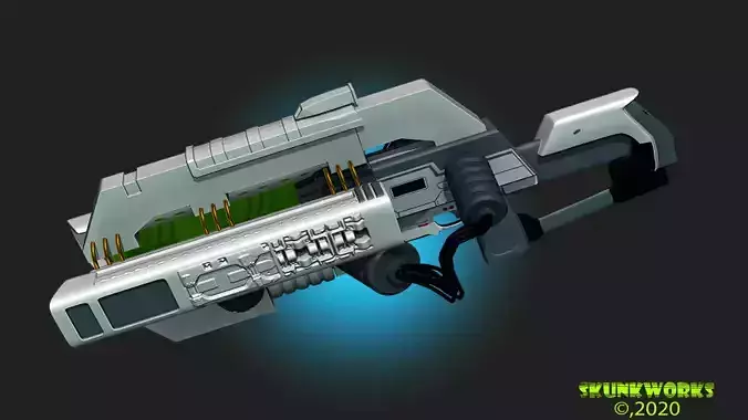 Railgun Rifle HighPoly 3DPrint