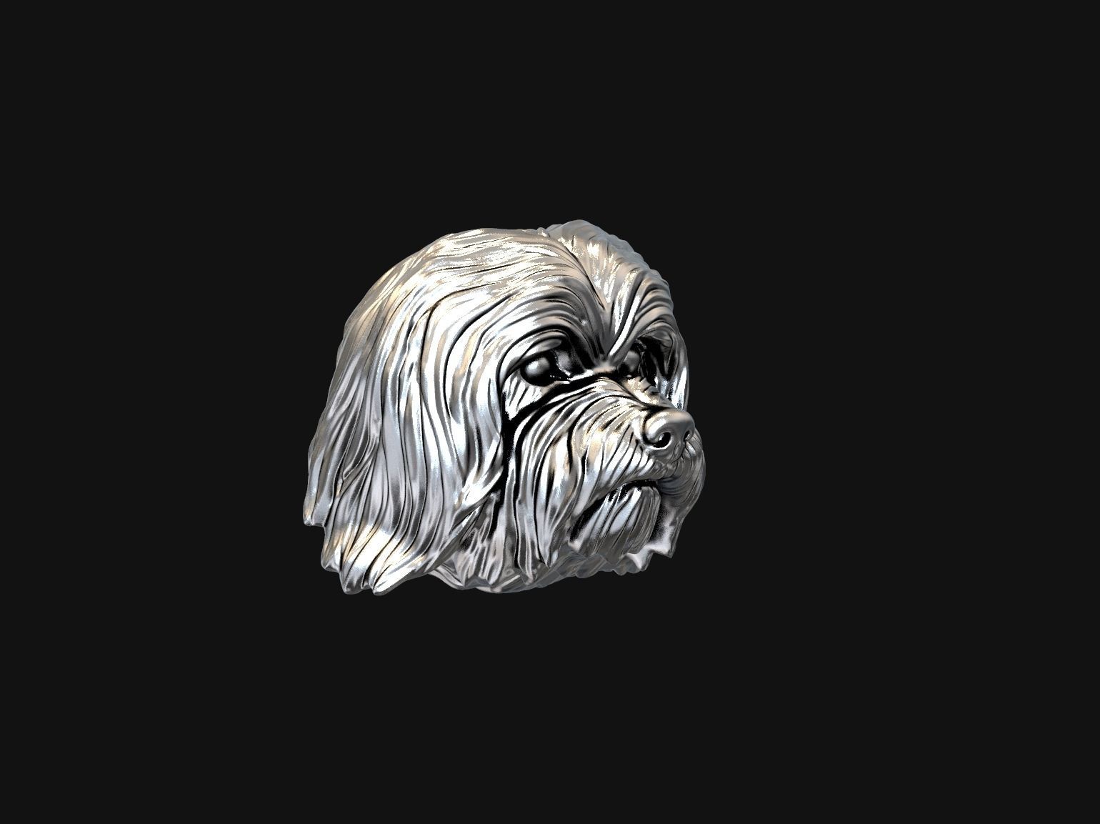 Havanese dog head pendant 3d print model 3D print model_17