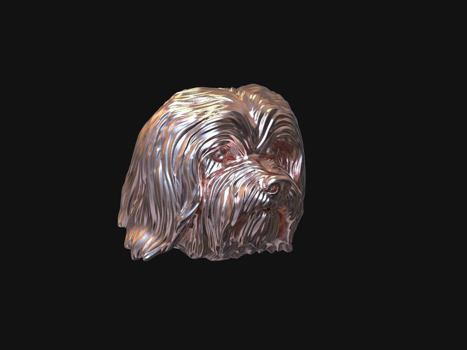 Havanese dog head pendant 3d print model 3D print model_23