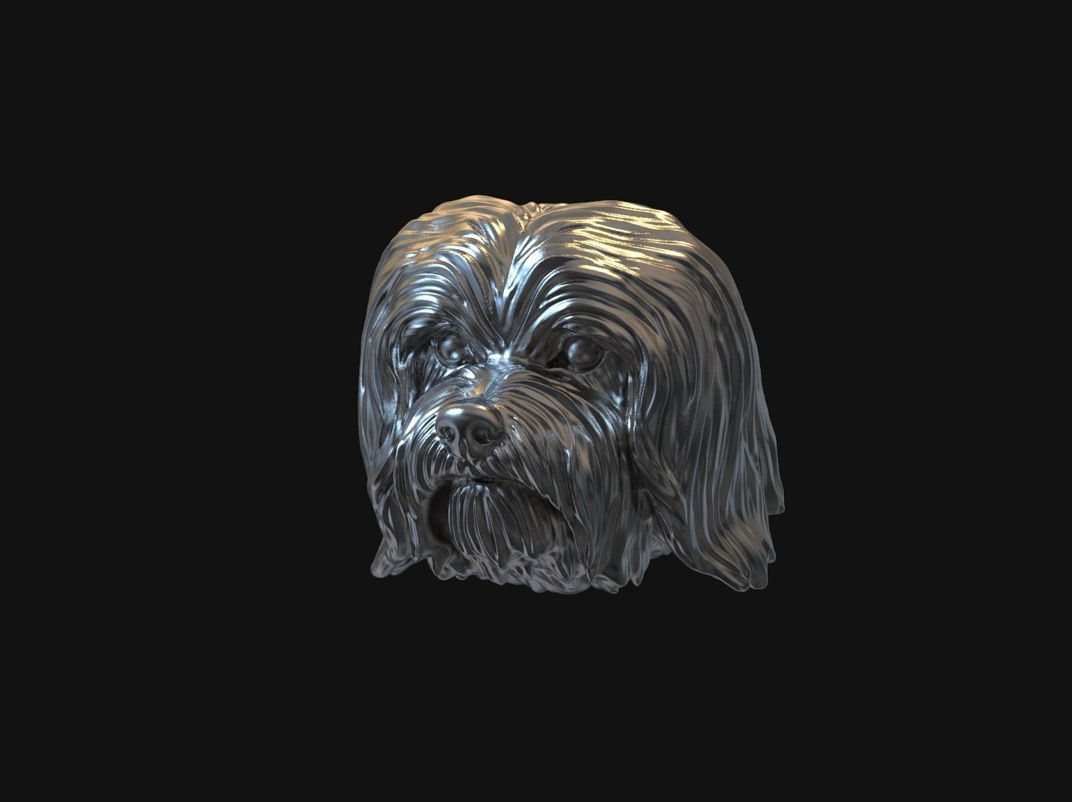 Havanese dog head pendant 3d print model 3D print model_28