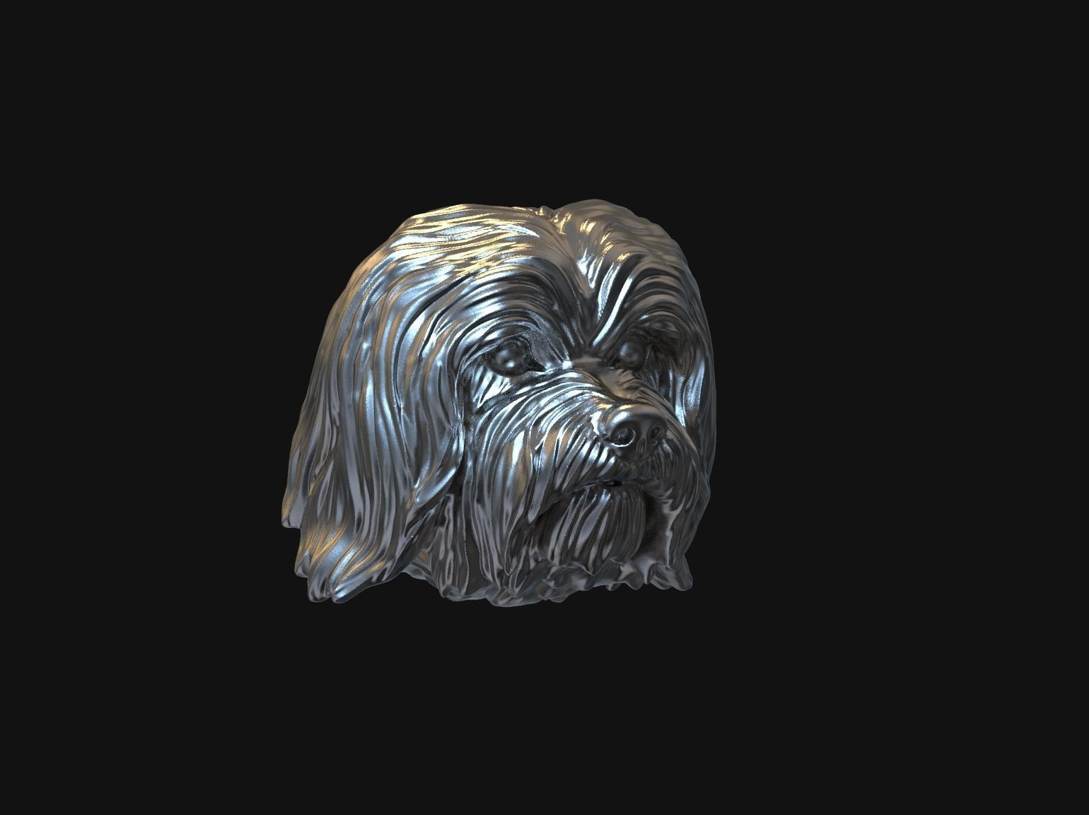 Havanese dog head pendant 3d print model 3D print model_27