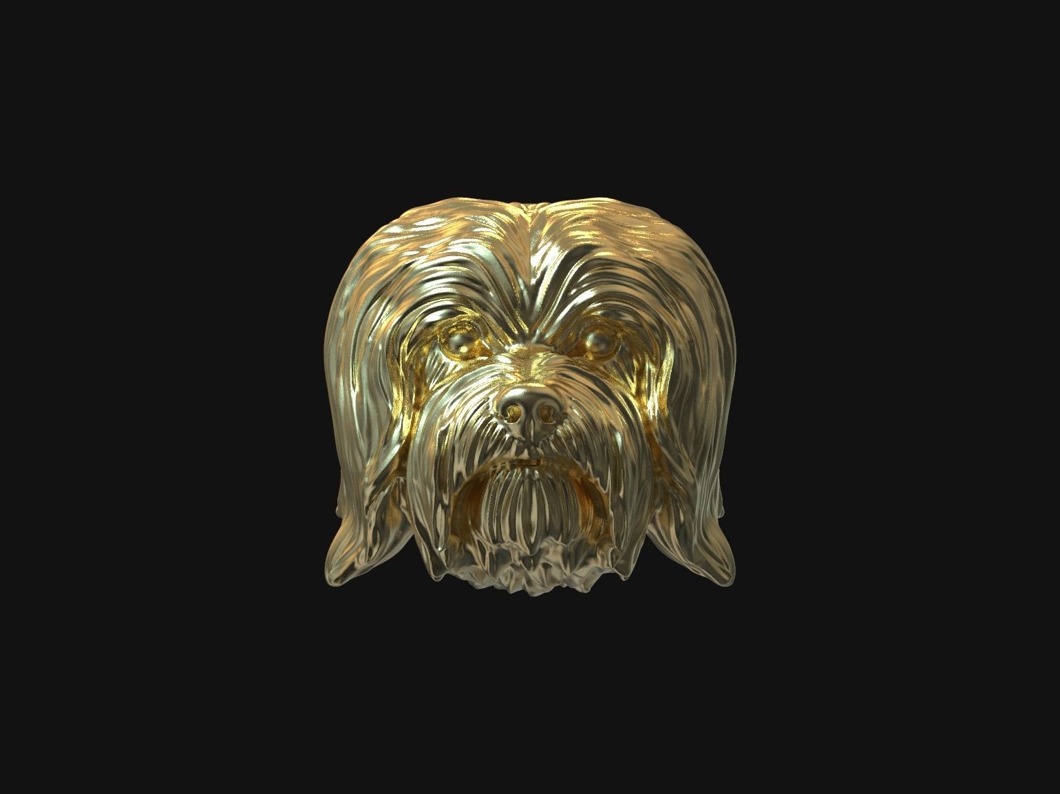 Havanese dog head pendant 3d print model 3D print model_25