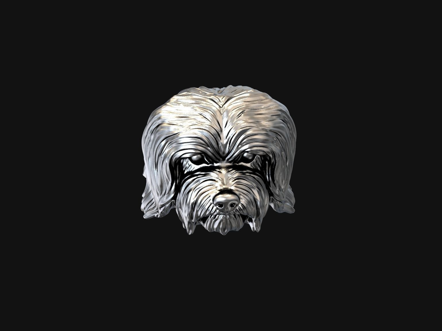 Havanese dog head pendant 3d print model 3D print model_19