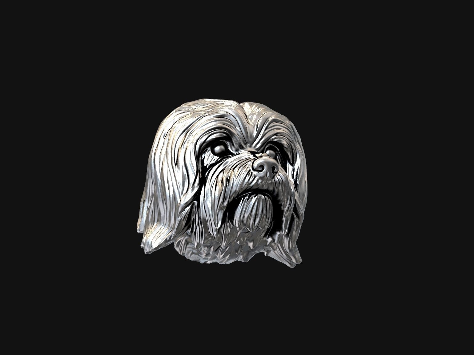 Havanese dog head pendant 3d print model 3D print model_18