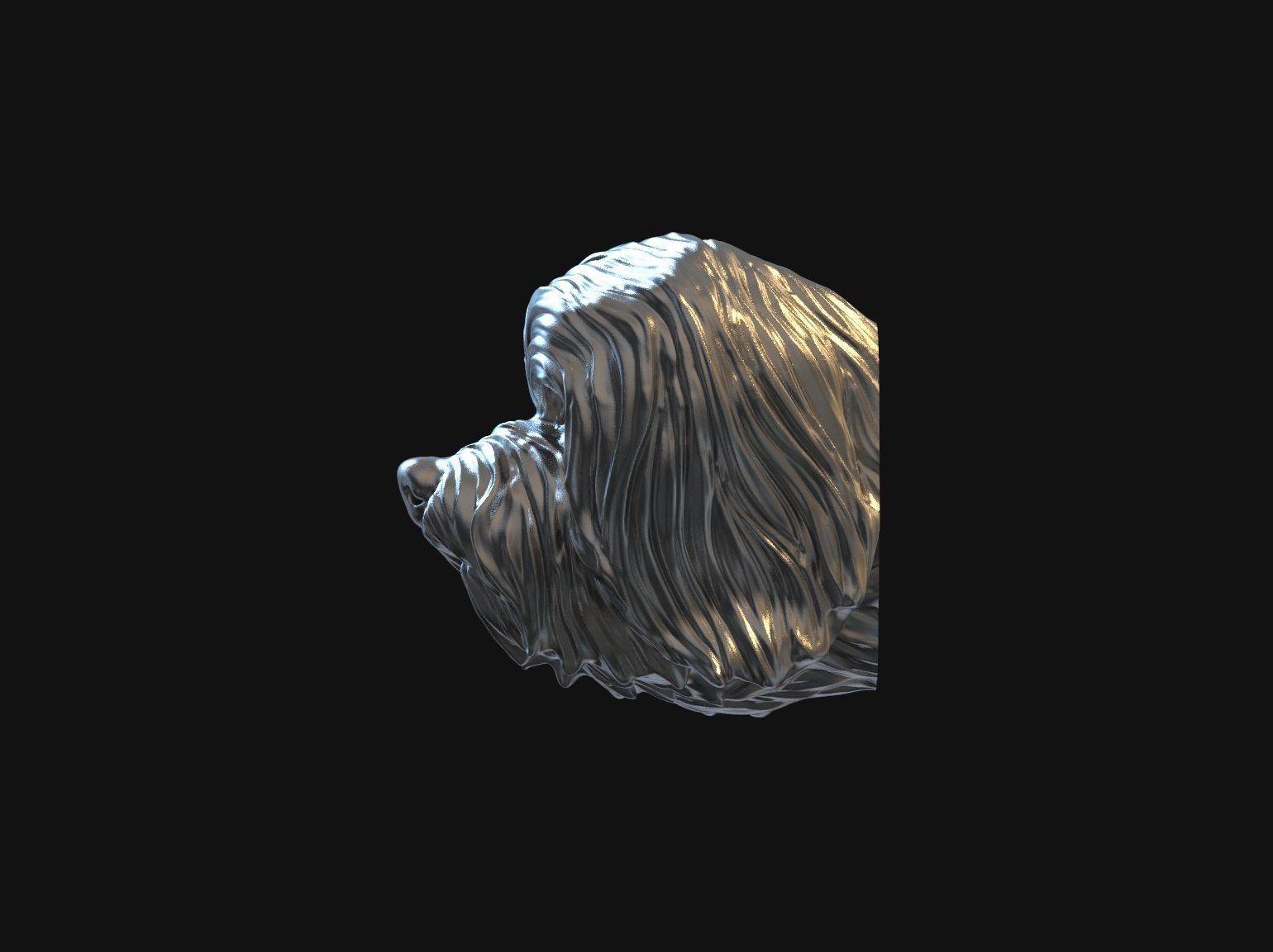 Havanese dog head pendant 3d print model 3D print model_31