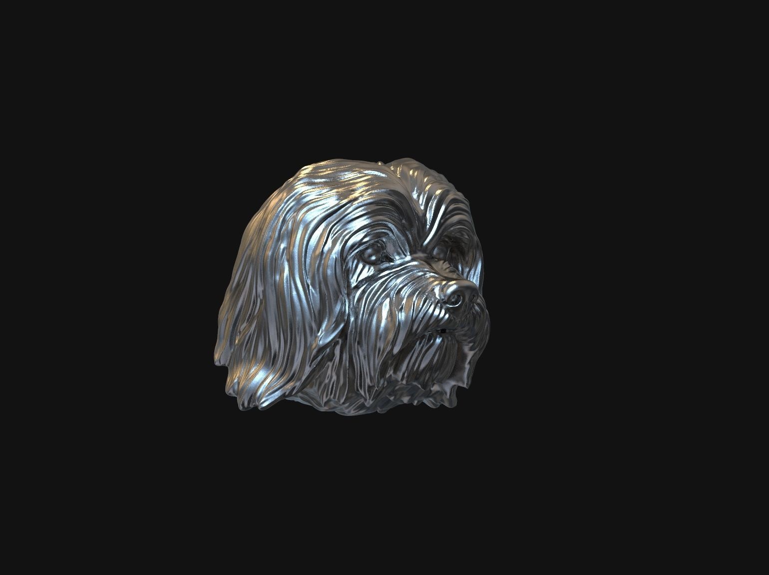 Havanese dog head pendant 3d print model 3D print model_33