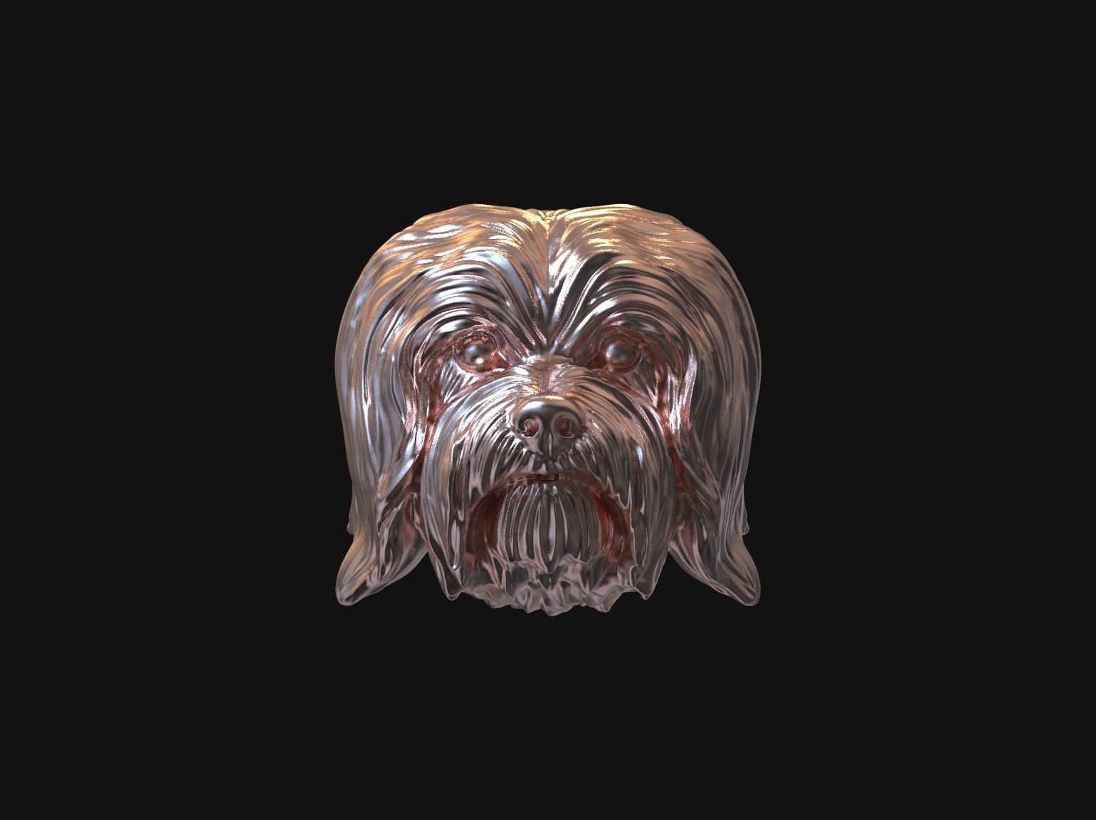Havanese dog head pendant 3d print model 3D print model_24