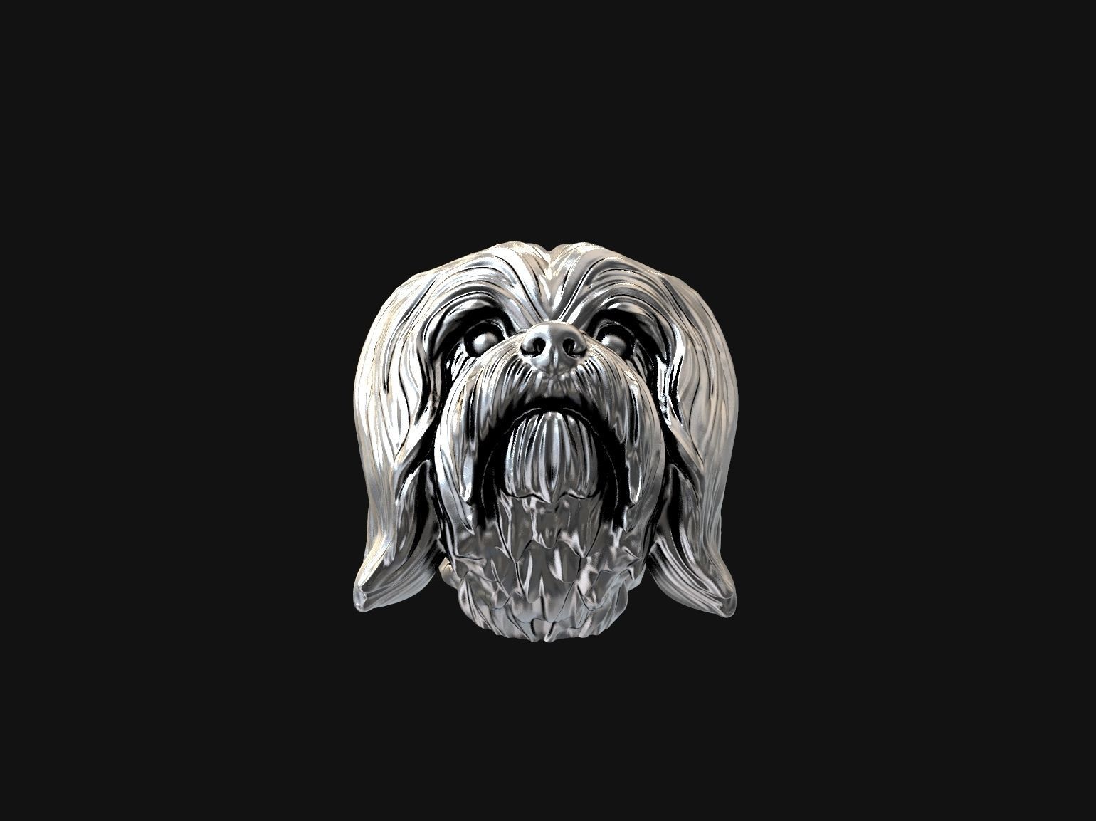 Havanese dog head pendant 3d print model 3D print model_15