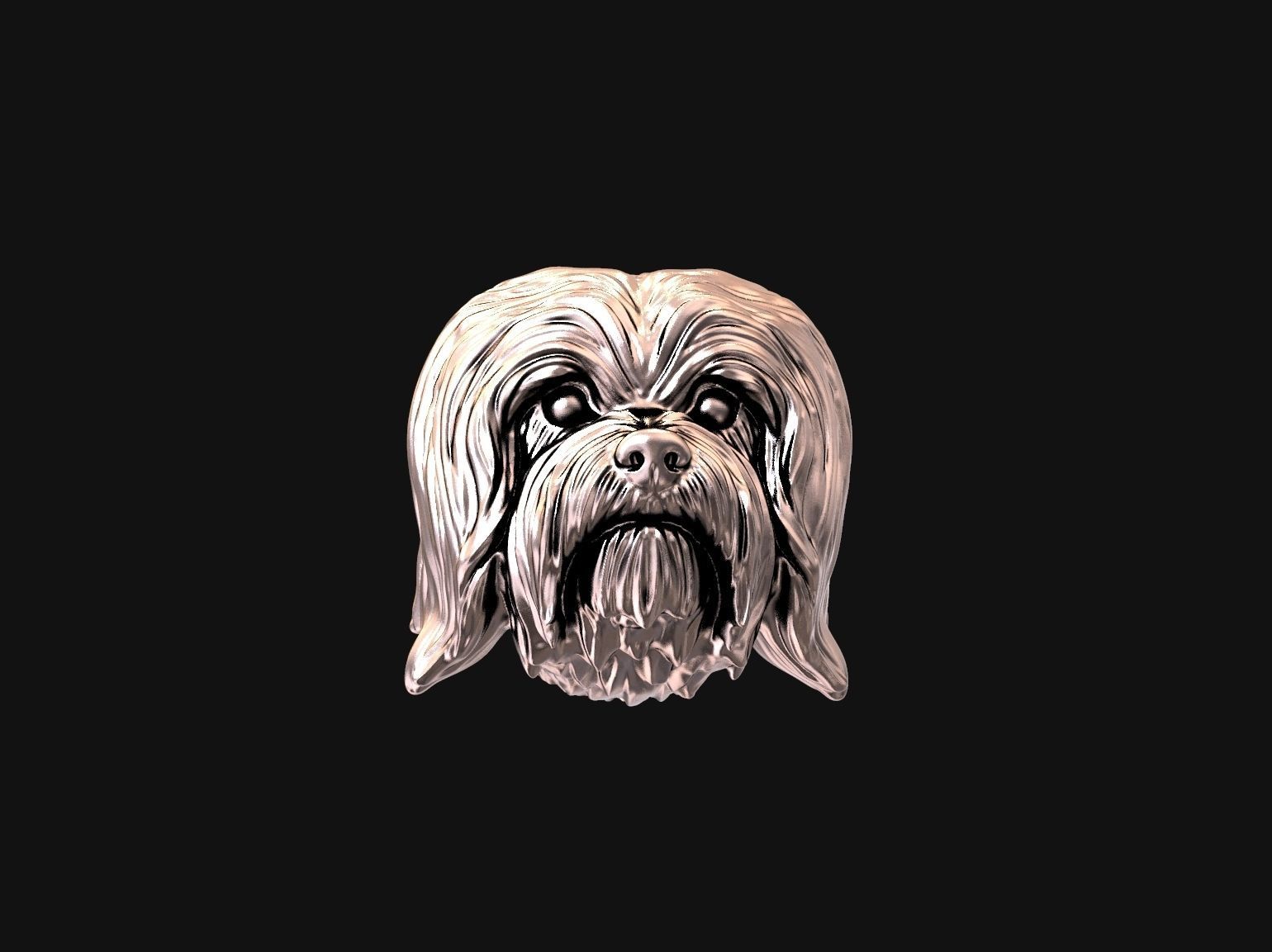 Havanese dog head pendant 3d print model 3D print model_20