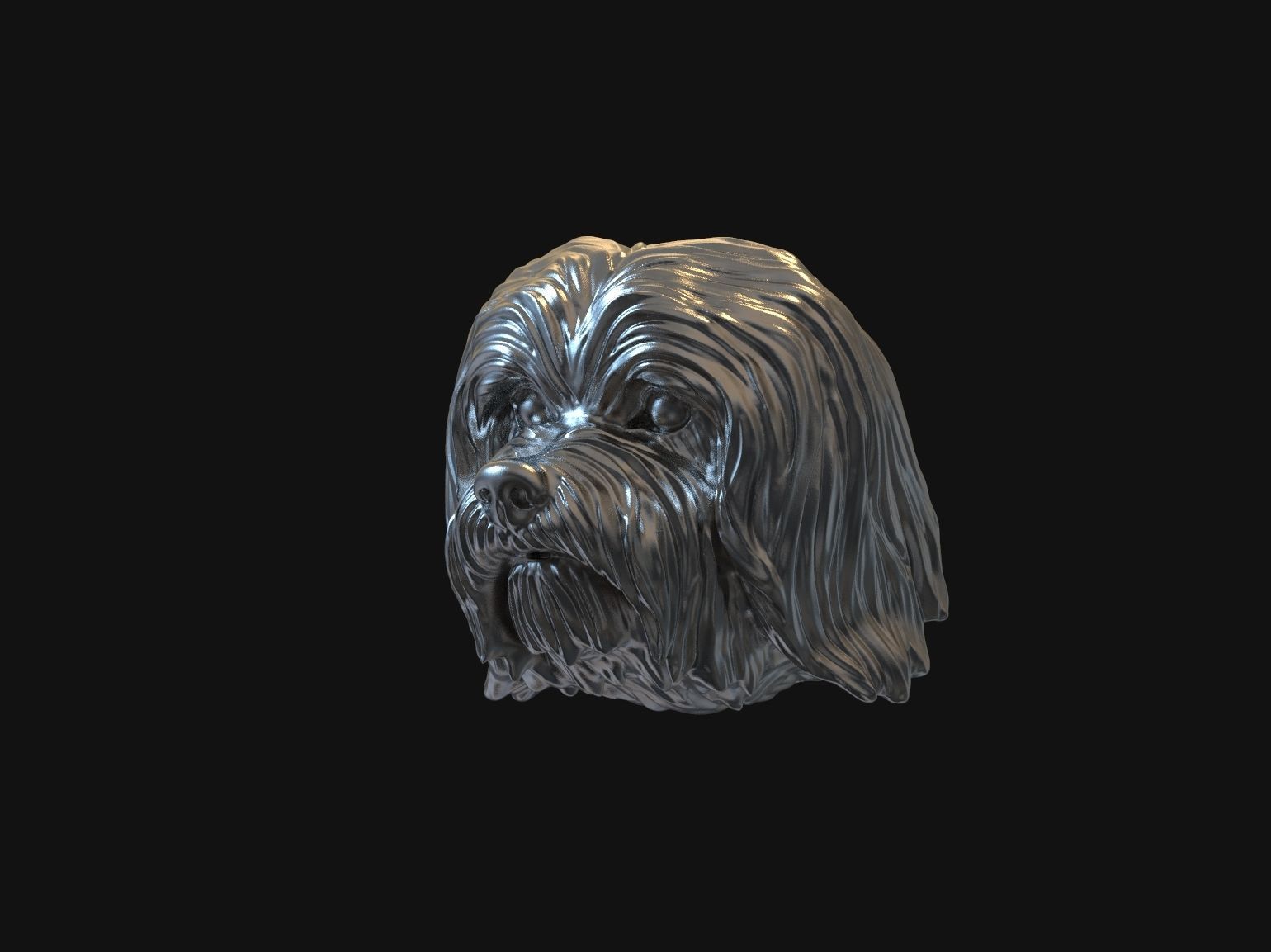 Havanese dog head pendant 3d print model 3D print model_30