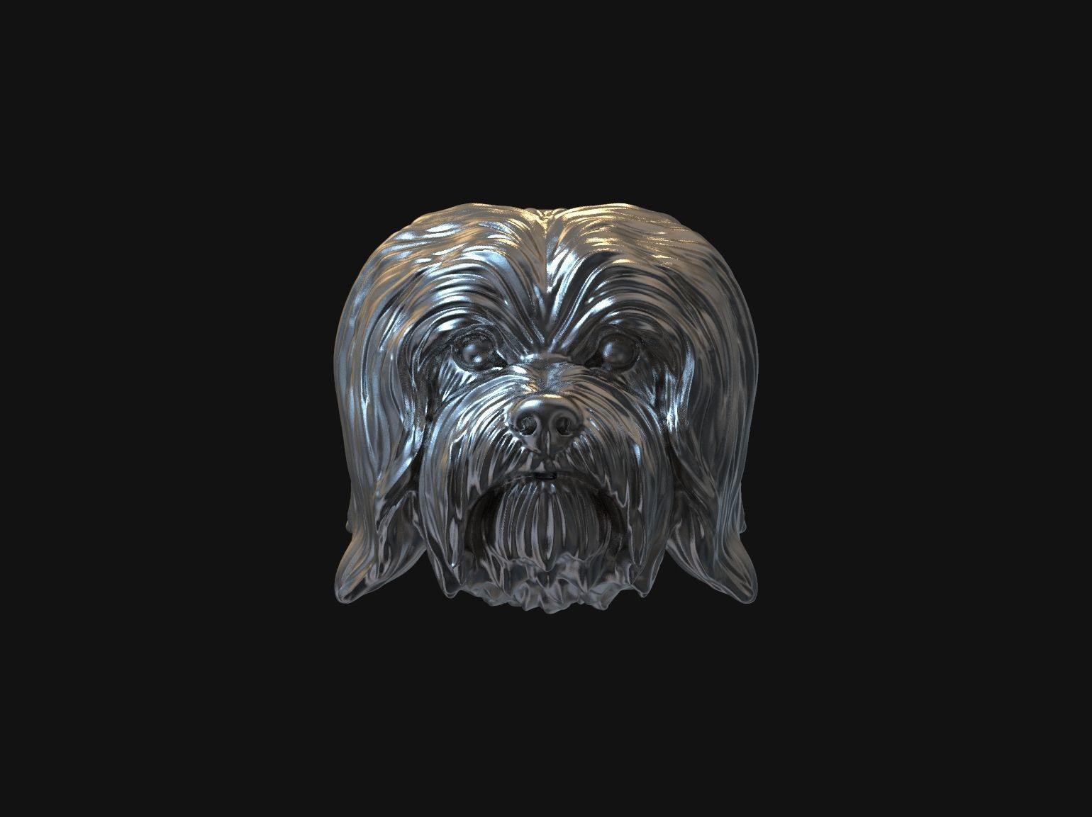 Havanese dog head pendant 3d print model 3D print model_26