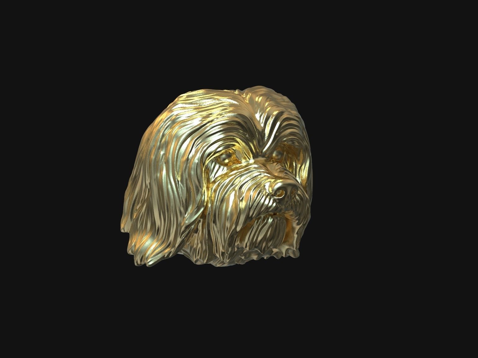 Havanese dog head pendant 3d print model 3D print model_22