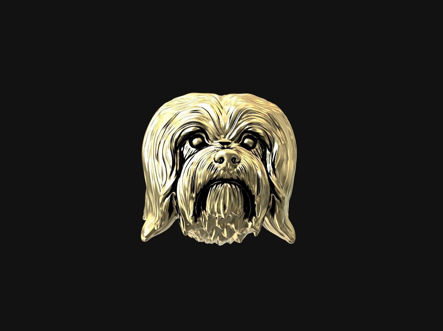 Havanese dog head pendant 3d print model 3D print model_21