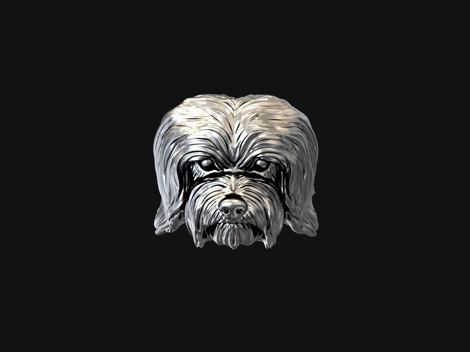 Havanese dog head pendant 3d print model 3D print model_14