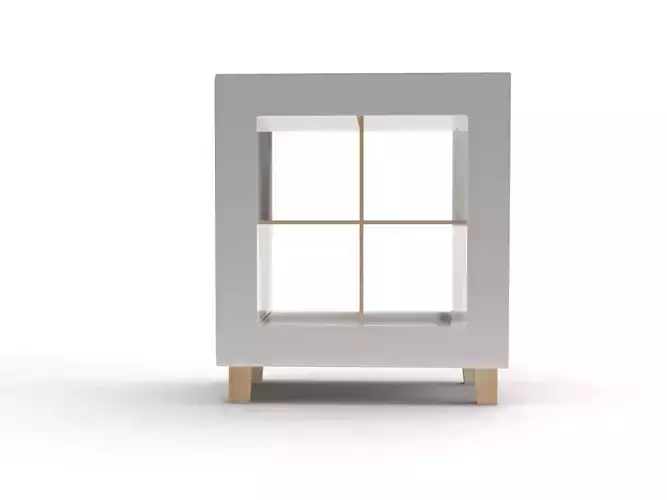 White square bookshelf 3D model