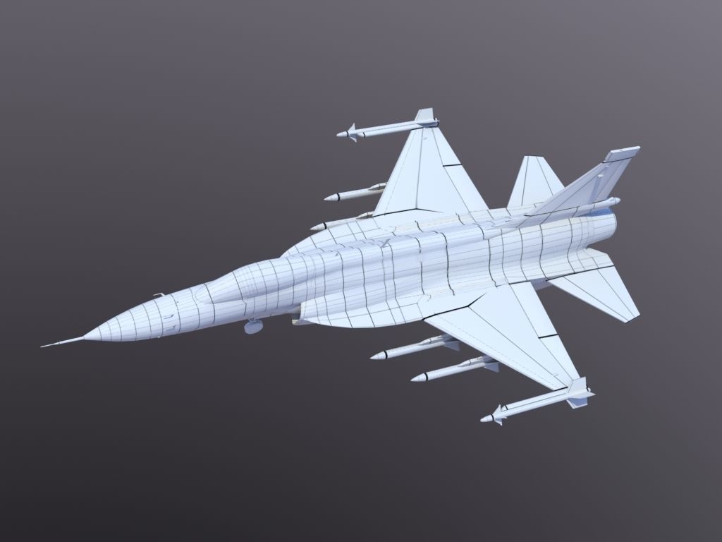 JF-17 Thunder Low polygon version 3D model_9