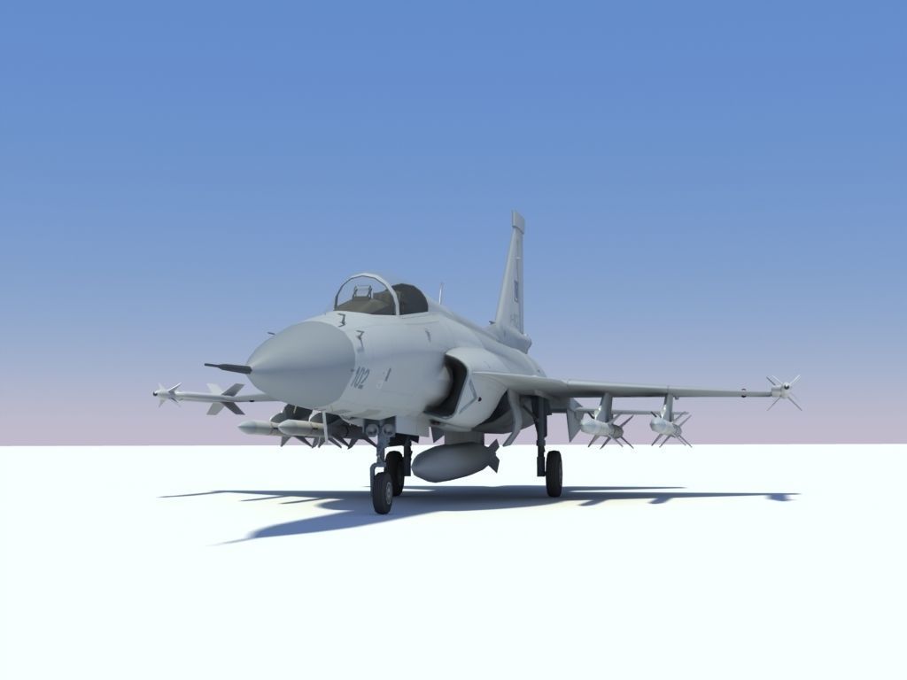 JF-17 Thunder Low polygon version 3D model_5