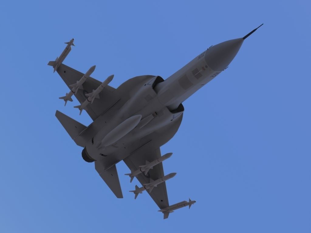 JF-17 Thunder Low polygon version 3D model_6