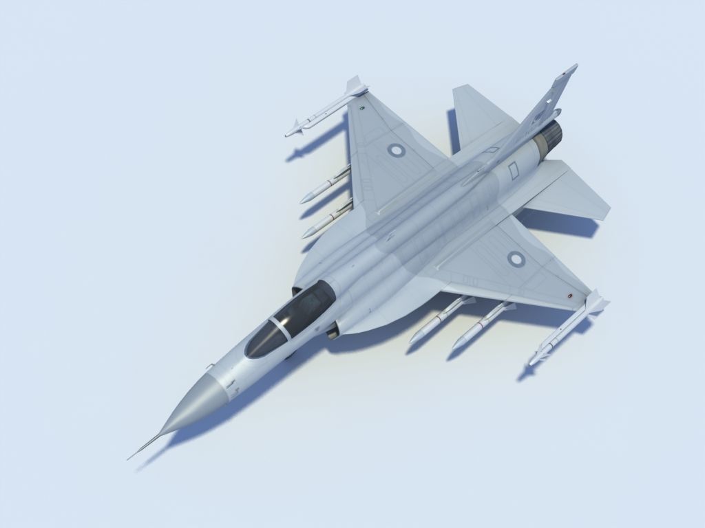 JF-17 Thunder Low polygon version 3D model_1