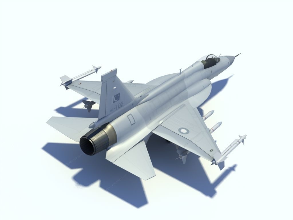 JF-17 Thunder Low polygon version 3D model_4