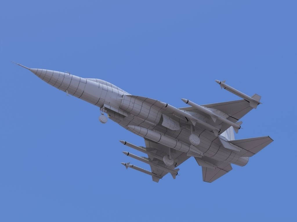 JF-17 Thunder Low polygon version 3D model_8