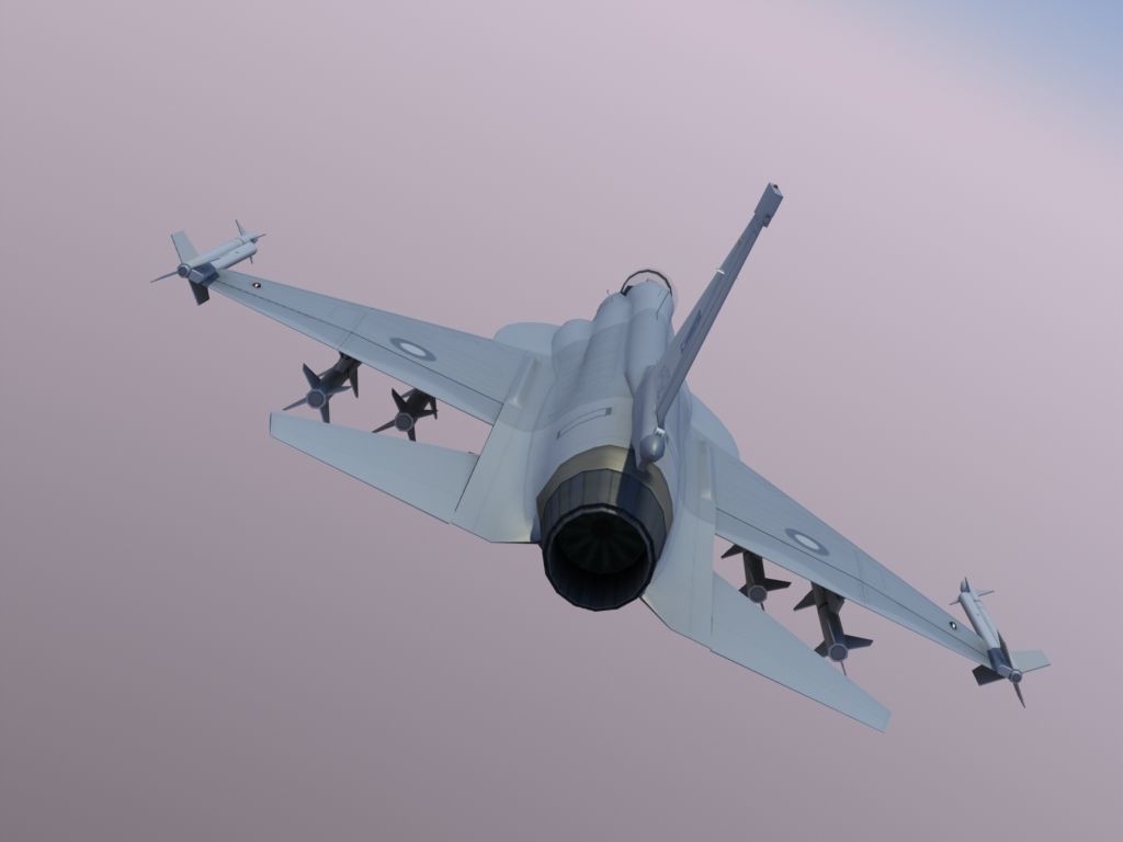 JF-17 Thunder Low polygon version 3D model_2