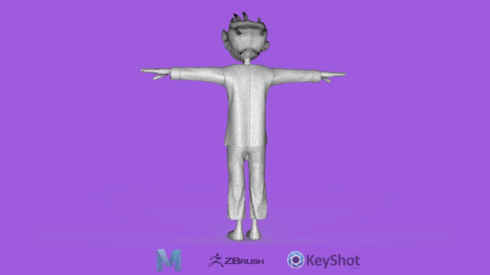 Stylish Kid PBR Animated Low-poly 3D model_12