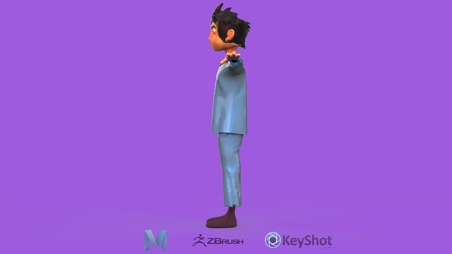 Stylish Kid PBR Animated Low-poly 3D model_6
