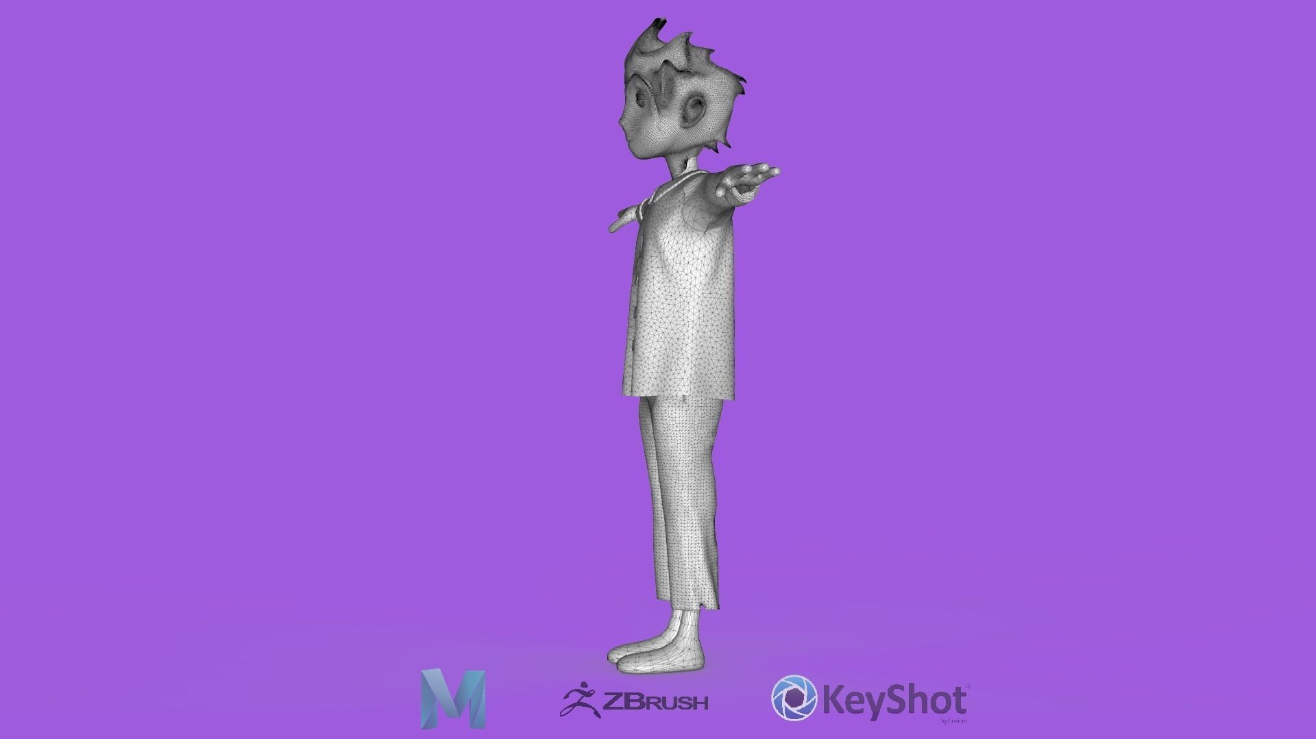 Stylish Kid PBR Animated Low-poly 3D model_13