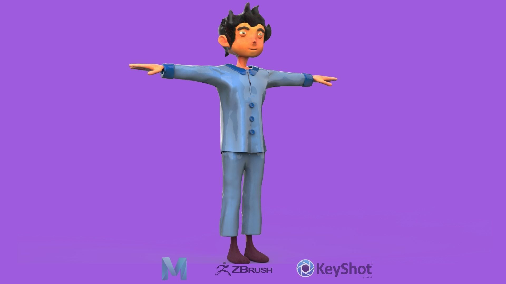 Stylish Kid PBR Animated Low-poly 3D model_8