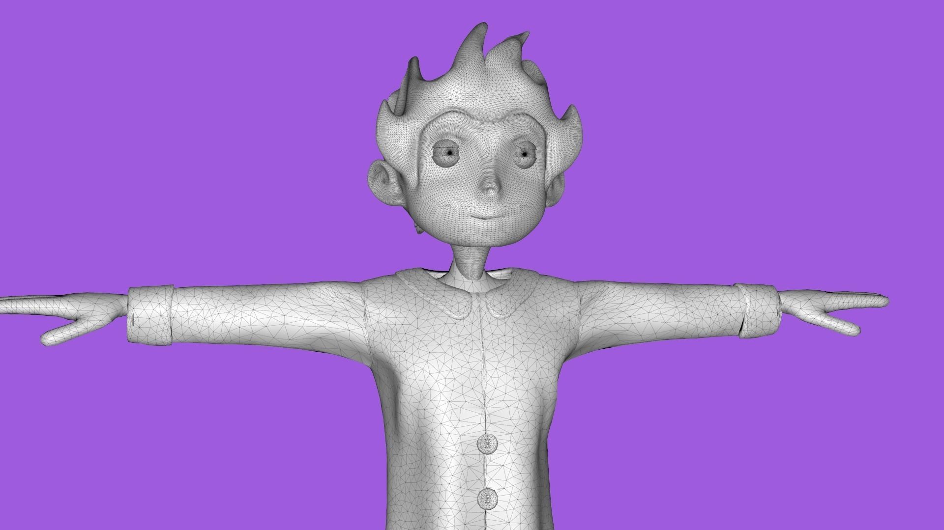 Stylish Kid PBR Animated Low-poly 3D model_9