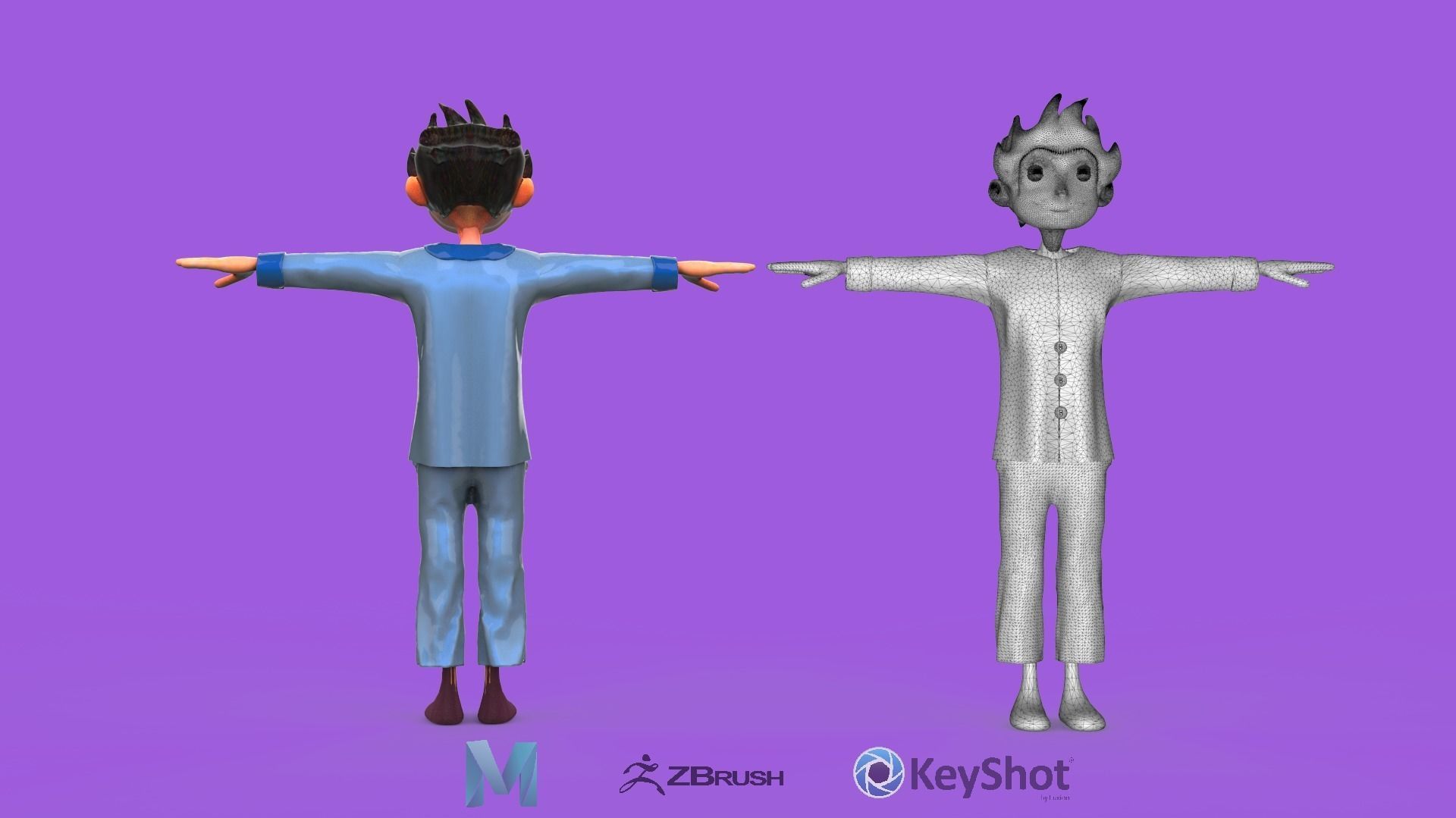 Stylish Kid PBR Animated Low-poly 3D model_2