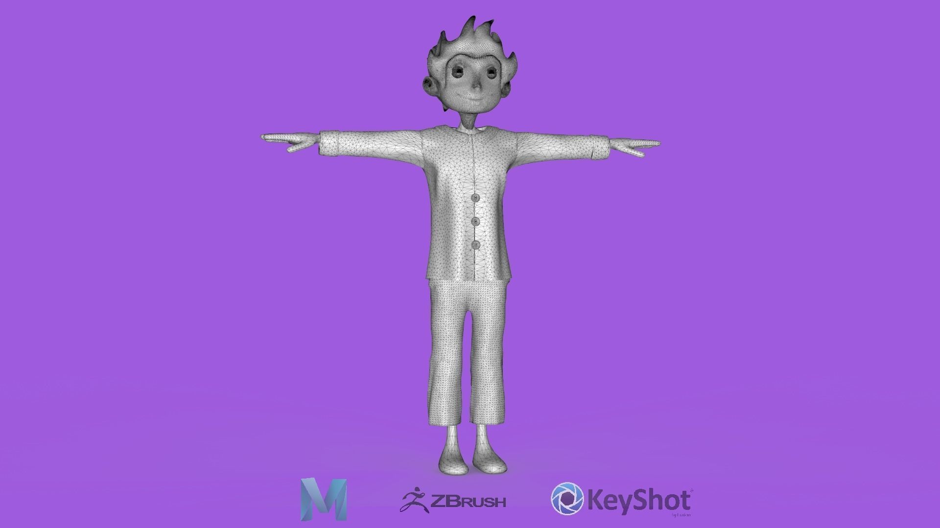 Stylish Kid PBR Animated Low-poly 3D model_10