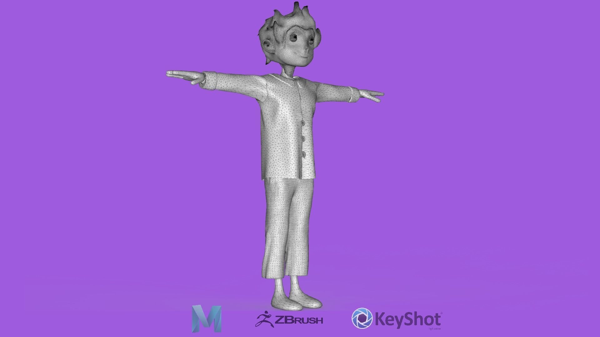 Stylish Kid PBR Animated Low-poly 3D model_14