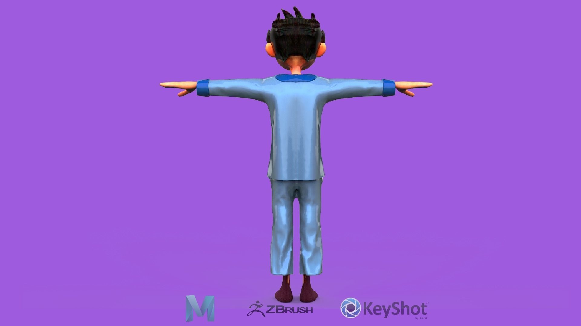 Stylish Kid PBR Animated Low-poly 3D model_7