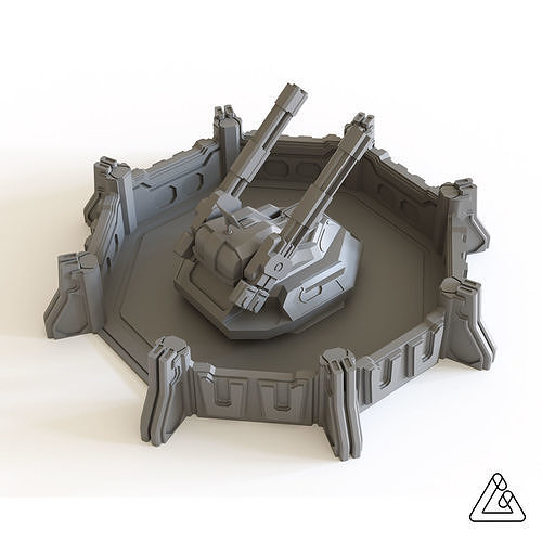 Sci fi Anti Air Emplacement for tabletop scenery 3D print model