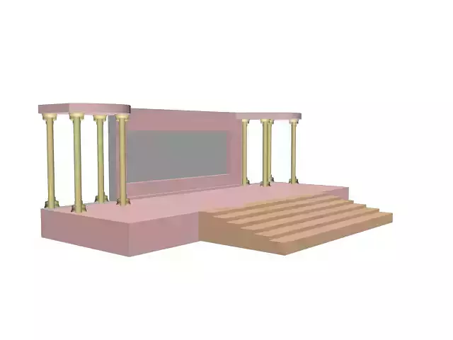 STAGE 3D MODEL with columns and steps 3D print model