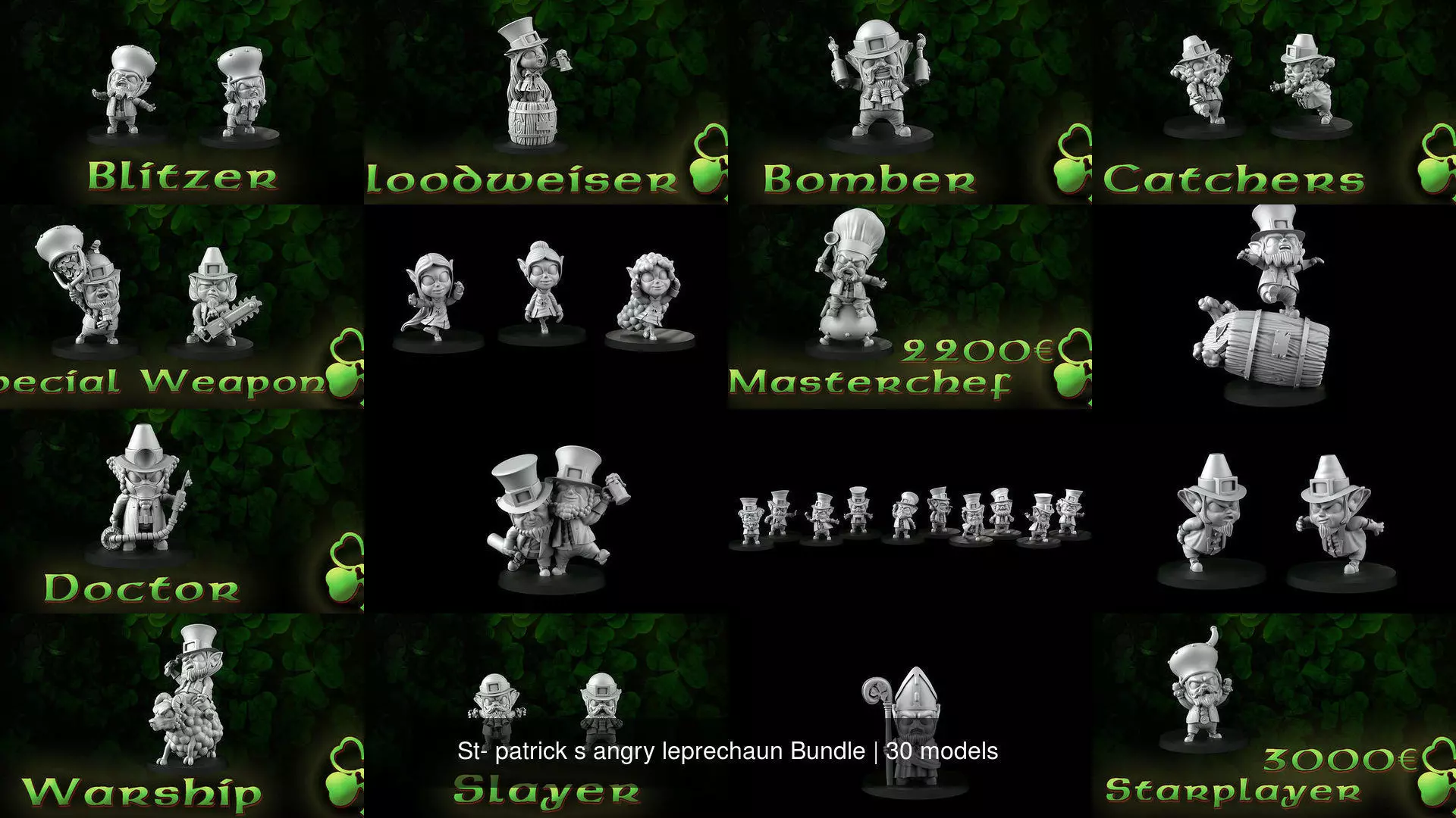 St- patrick s angry leprechaun Bundle 3D Model Collection_1