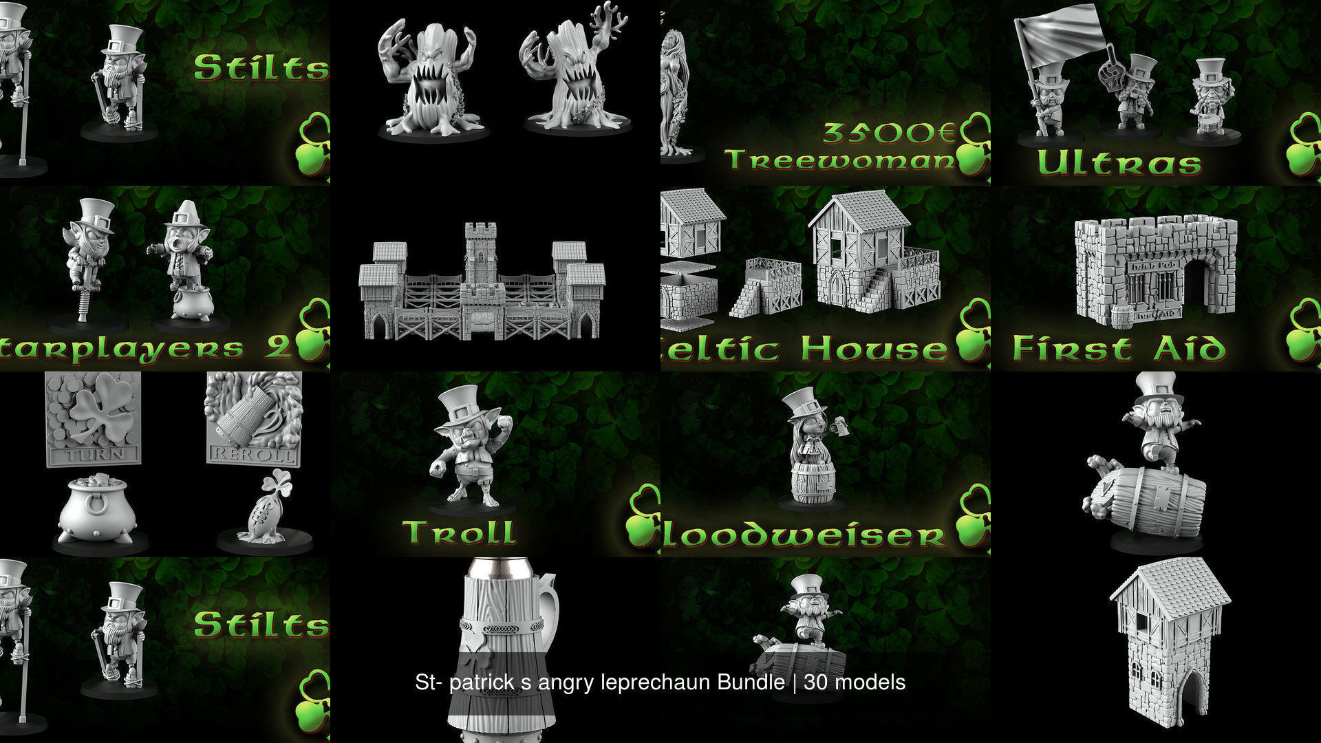 St- patrick s angry leprechaun Bundle 3D Model Collection_3