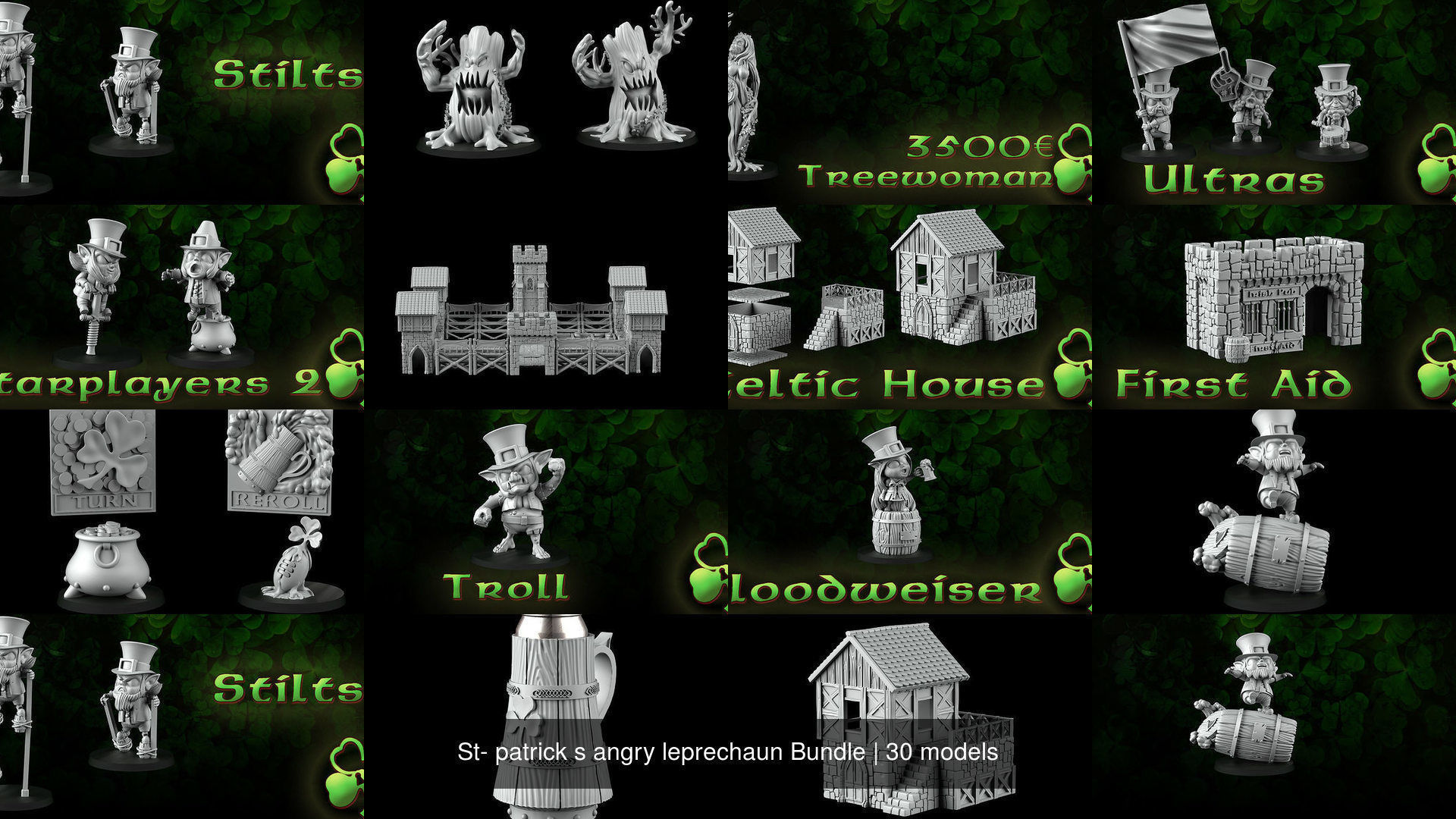 St- patrick s angry leprechaun Bundle 3D Model Collection_4